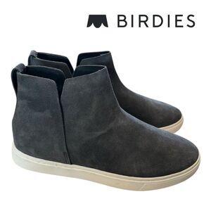 NEW Birdies Falcon Grey Suede Leather Women's High Top Sneakers 9.5